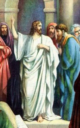 Christ teaching painting